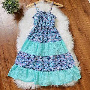 Boutique Bohemian Sun Dress Blue Size Small